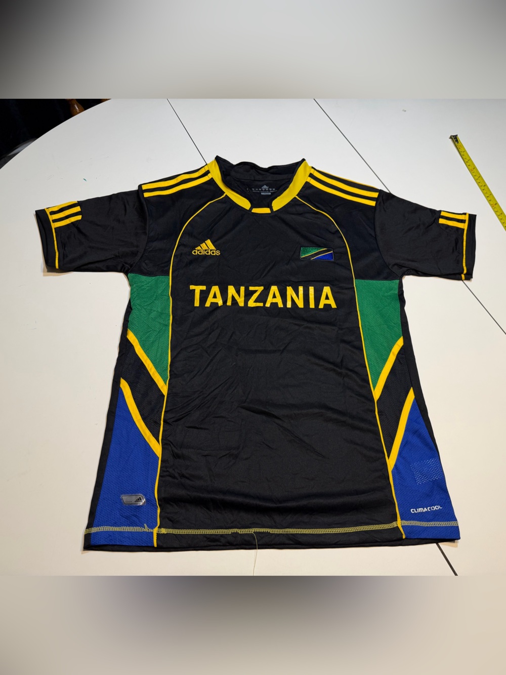 Adidas Tanzania national football team jersey black yellow lettering green large